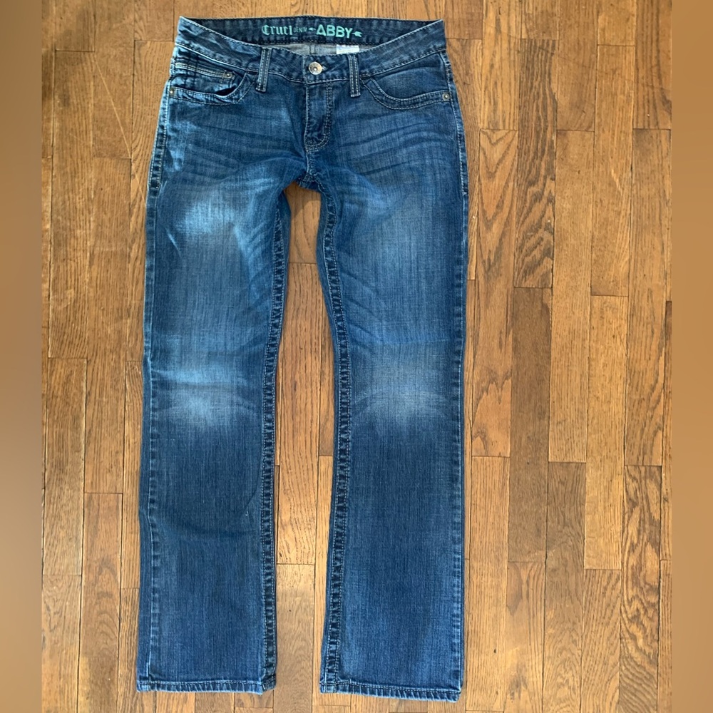 Abby Cruel Denim Mid Rise Boot Cut Jeans Size 27/3 Regular